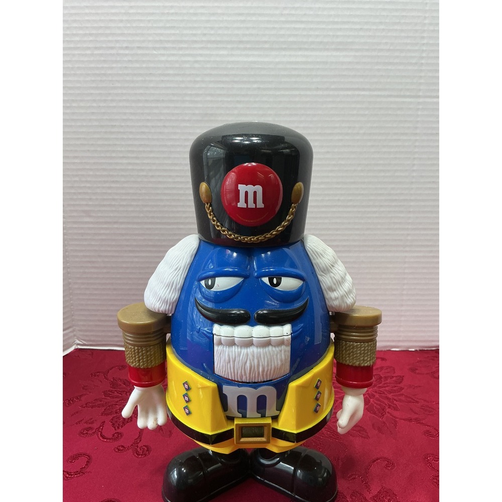 M&M's Blue Nutcracker Candy Dispenser Holiday Collectible Blue Character 10 Inch